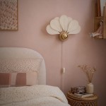 Applique murale fleur, modèle Art Déco, La Petite, lin blanc