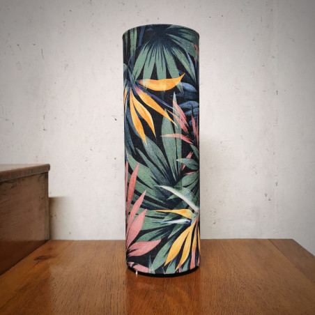 Lampe d'ambiance cylindrique, imprimé tropical
