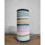 Lampe de chevet, imprimé rayures pastels stye aquarelle