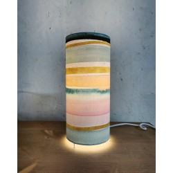 Lampe de chevet, imprimé rayures pastels stye aquarelle