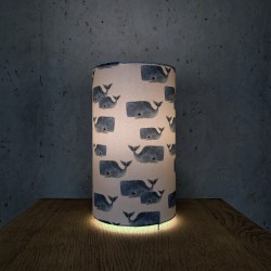 Lampe tube à poser imprimé Baleines