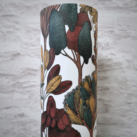 Lampe d’ambiance cylindrique – Imprimé fleuri vintage