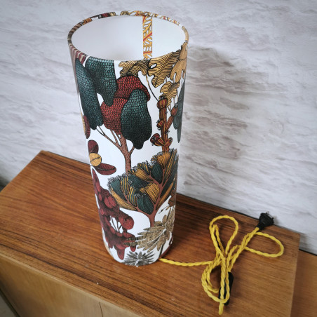 Lampe d’ambiance cylindrique – Imprimé fleuri vintage