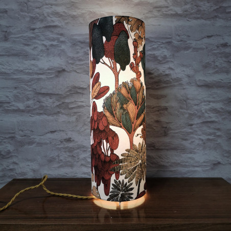 Lampe d’ambiance cylindrique – Imprimé fleuri vintage