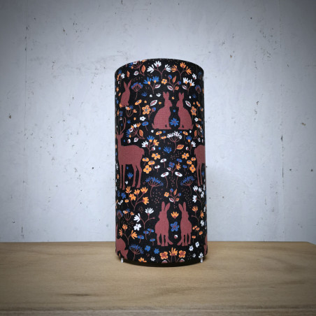 Lampe de chevet enfant – Imprimé rennes, lapins & forêt