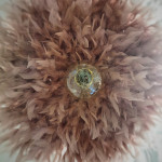 Suspension fleur plumes vieux rose