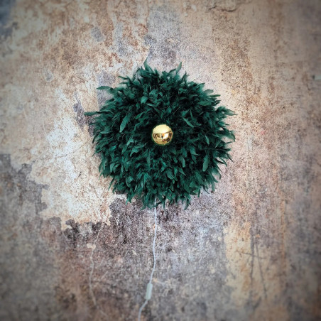 Applique murale fleur, plumes, Dahlia, La Classique, Vert Sapin