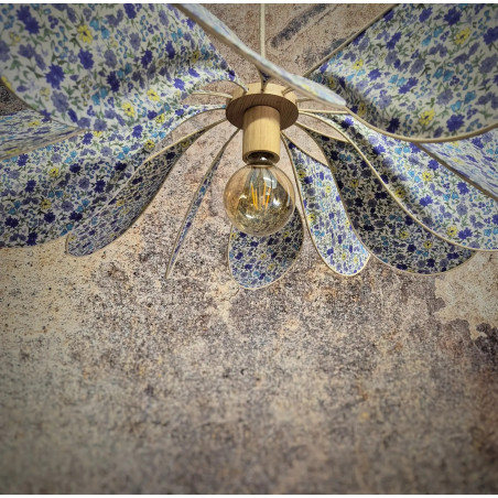 Suspension Vent de Pétales, imprimé Eté en Bleu
