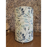 Lampe tube, lampe de chevet, imprimé fleur bleu et vert pastel