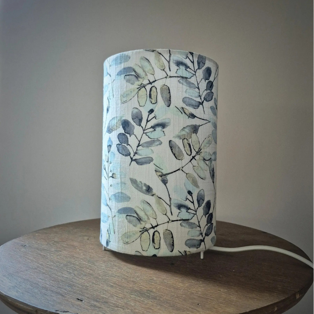 Lampe tube à poser imprimé fleuri pastel