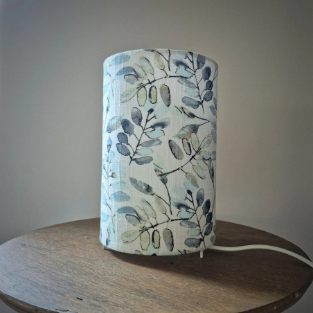 Lampe tube à poser imprimé fleuri pastel