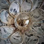 Lampe à poser Nénuphar, rotin et tissu collection Eclat de Sauge