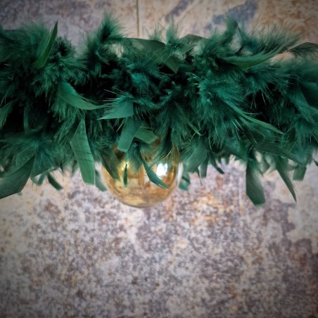Suspension plumes, modèle Dahlia, vert sapin