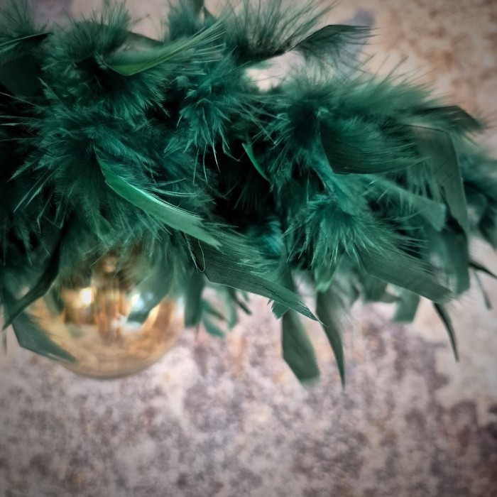 Suspension plumes, modèle Dahlia, vert sapin