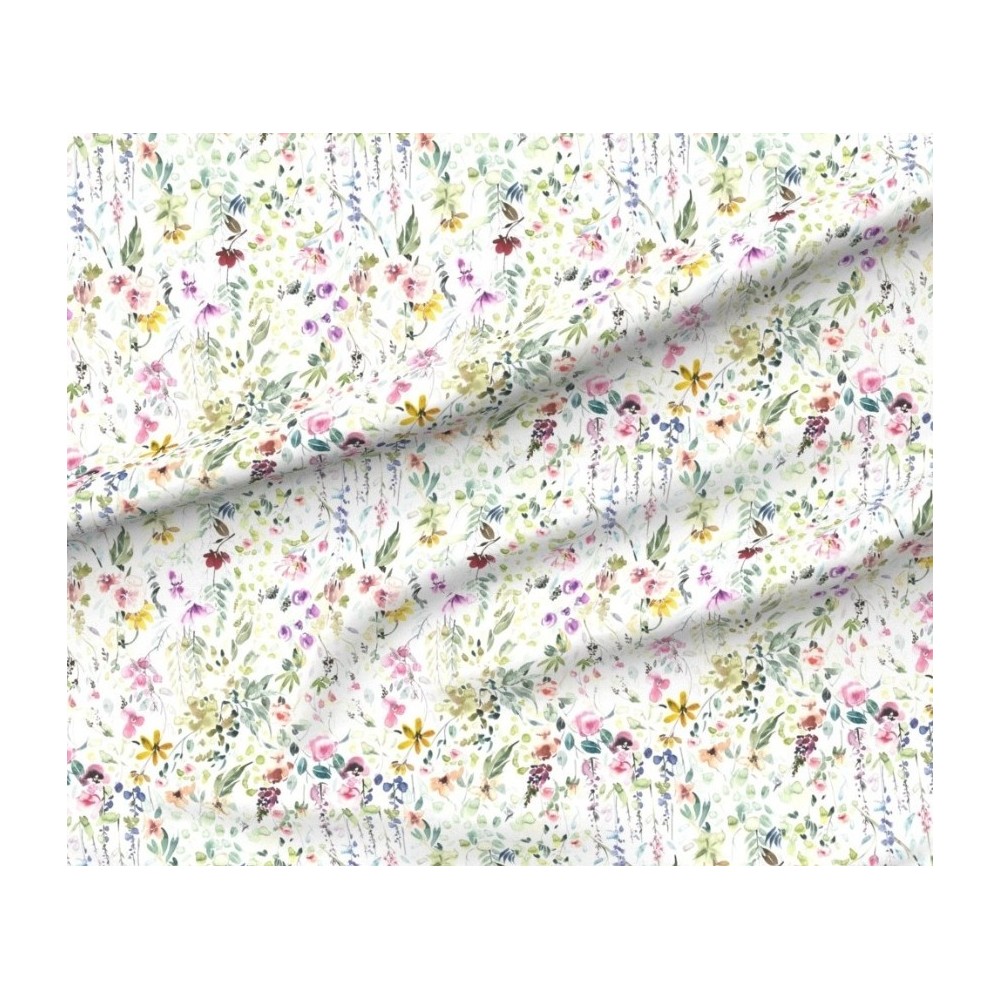 tissu fleuri style aquarelle