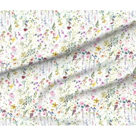 tissu fleuri style aquarelle