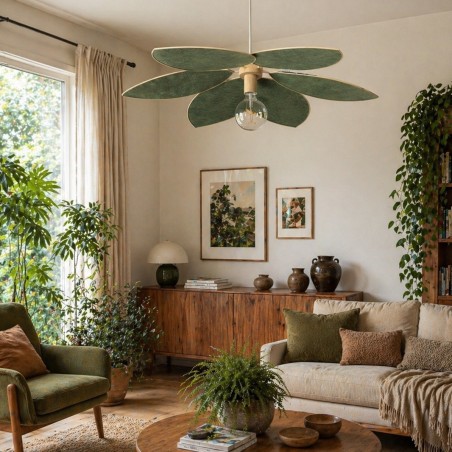 Grande suspension XXL Frida, lin vert herbe