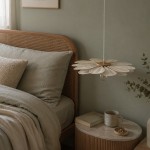 Baladeuse suspension fleur Camomille lin blanc